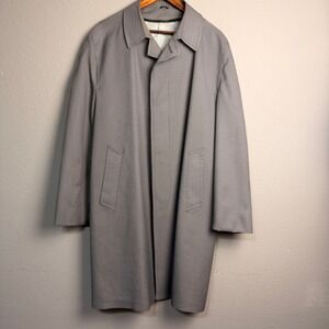 Best Season Mates All Weather Trench Over Coat‎ Houndstooth Pattern Men Size 44